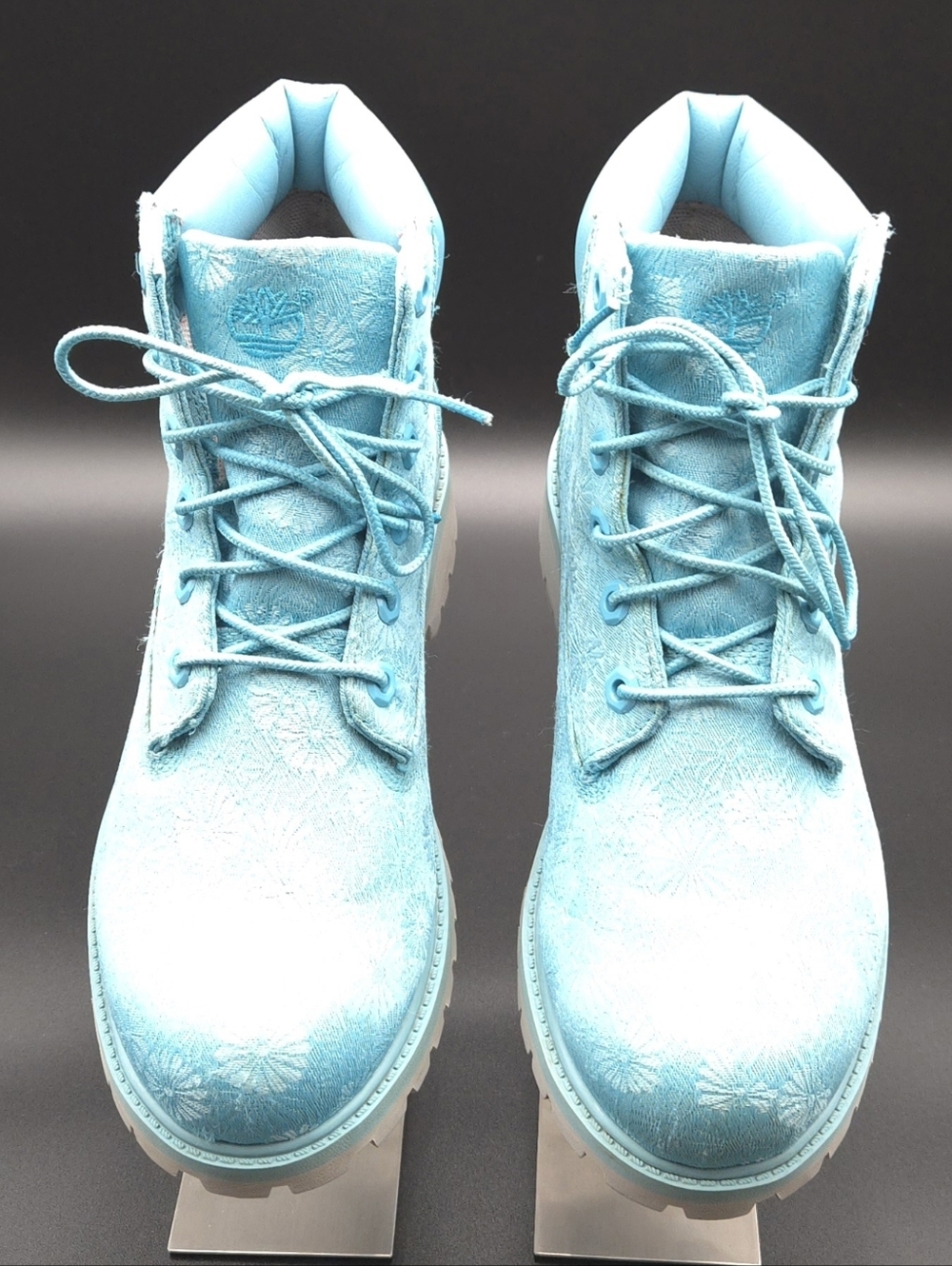 Timberland 6" Waterproof Boots Maui Blue Floral Brocade Big Kids 6‎ Women 7.5 - Picture 10 of 11